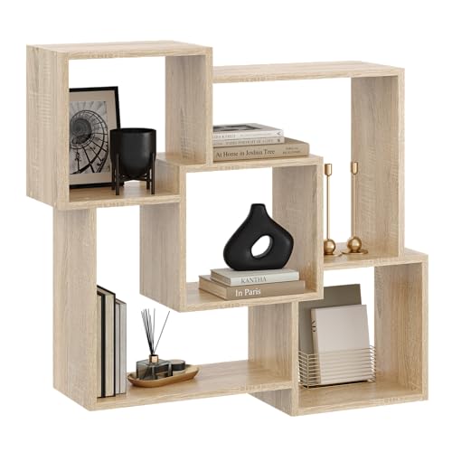 KUBUTKU Wandregal 91x98x18 Hängeregal Mordern Design Dekoregal für Wohnzimmer Schlafzimmer Büro und Küche (Sonoma) von KUBUTKU