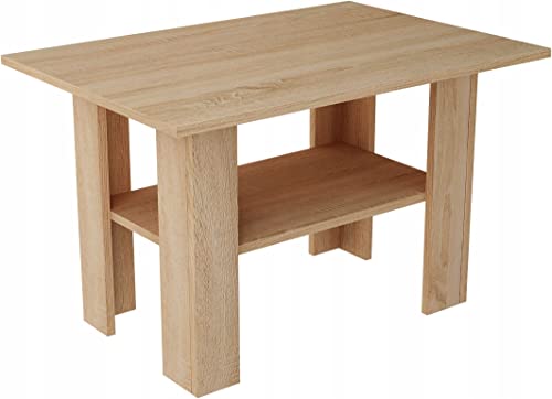 KUBUTKU Wohnzimmer-Couchtisch 55x87x60 cm mit 2 Ablagefächern Moderner minimalistischer Elegante Dekorativer Tisch (Sonoma) von KUBUTKU