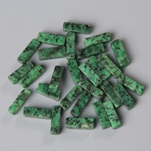 KUCOON 4 x 13 mm Flache rechteckige Röhren-Steinperlen, Naturstein-zentrierte gebohrte Perlen, Amethyste, Achate, Quarzperlen für die Schmuckherstellung von KUCOON