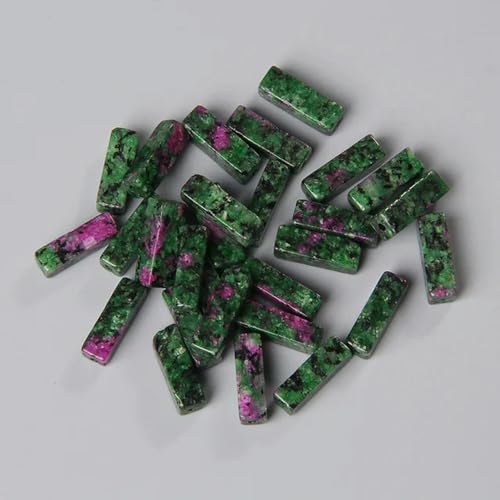 KUCOON 4 x 13 mm Flache rechteckige Röhren-Steinperlen, Naturstein-zentrierte gebohrte Perlen, Amethyste, Achate, Quarzperlen für die Schmuckherstellung von KUCOON