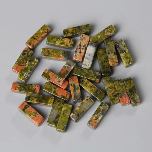 KUCOON 4 x 13 mm Flache rechteckige Röhren-Steinperlen, Naturstein-zentrierte gebohrte Perlen, Amethyste, Achate, Quarzperlen für die Schmuckherstellung von KUCOON