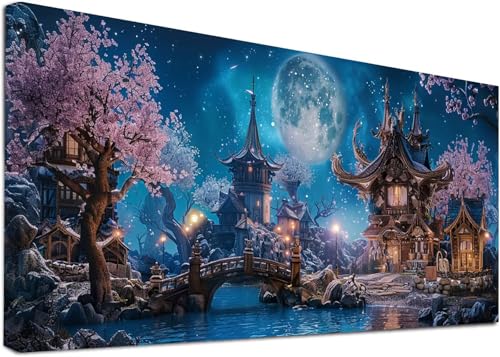 Diamond Painting Groß Architektur, 5D Diamond Painting Erwachsene Baum, DIY Basteln Erwachsene, Diamant Malerei Kunst Stickerei Kreuzstich Set, Deko Wohnzimmer und Zimmer Deko Geschenke 40x80cm W-5161 von KUEAJIOU