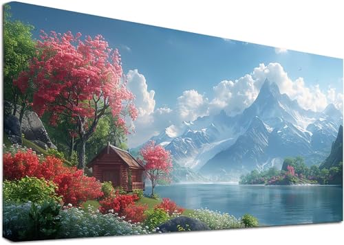Diamond Painting Groß Berg, 5D Diamond Painting Erwachsene Baum, DIY Basteln Erwachsene, Diamant Malerei Kunst Stickerei Kreuzstich Set, Deko Wohnzimmer und Zimmer Deko Geschenke 50x100cm F-5722 von KUEAJIOU