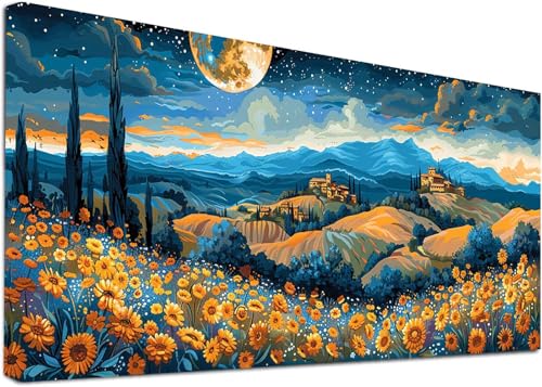 Diamond Painting Groß Blume, 5D Diamond Painting Erwachsene Landschaft, DIY Basteln Erwachsene, Diamant Malerei Kunst Stickerei Kreuzstich Set, Deko Wohnzimmer und Zimmer Deko 70x140cm 1-3148 von KUEAJIOU