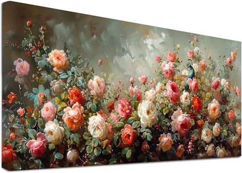 Diamond Painting Groß Blume, 5D Diamond Painting Erwachsene Pfau, DIY Basteln Erwachsene, Diamant Malerei Kunst Stickerei Kreuzstich Set, Deko Wohnzimmer und Zimmer Deko Geschenke 100x200cm 6-1594 von KUEAJIOU