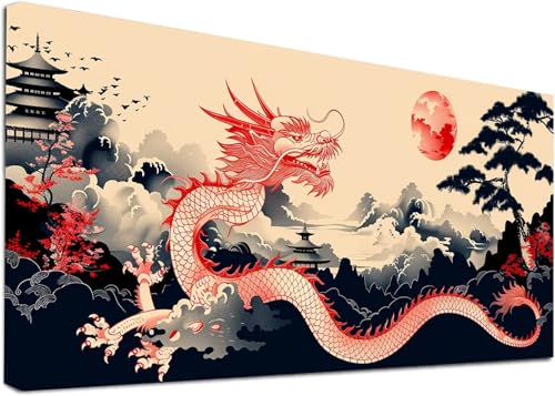 Diamond Painting Groß Drachen, 5D Diamond Painting Erwachsene Baum, DIY Basteln Erwachsene, Diamant Malerei Kunst Stickerei Kreuzstich Set, Deko Wohnzimmer und Zimmer Deko Geschenke 30x60cm 7-1537 von KUEAJIOU