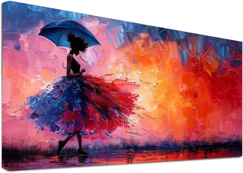 Diamond Painting Groß Frau, 5D Diamond Painting Erwachsene Regenschirm, DIY Basteln Erwachsene, Diamant Malerei Kunst Stickerei Kreuzstich Set, Deko Wohnzimmer und Zimmer Deko 60x120cm C-1421 von KUEAJIOU