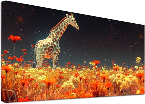Diamond Painting Groß Giraffe, 5D Diamond Painting Erwachsene Blume, DIY Basteln Erwachsene, Diamant Malerei Kunst Stickerei Kreuzstich Set, Deko Wohnzimmer und Zimmer Deko Geschenke 45x90cm H-3710 von KUEAJIOU
