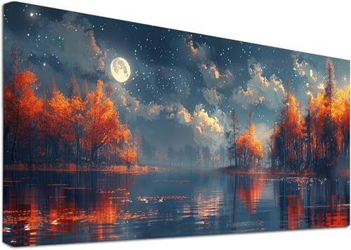 Diamond Painting Groß Mond, 5D Diamond Painting Erwachsene Baum, DIY Basteln Erwachsene, Diamant Malerei Kunst Stickerei Kreuzstich Set, Deko Wohnzimmer und Zimmer Deko Geschenke 45x90cm 5-3435 von KUEAJIOU