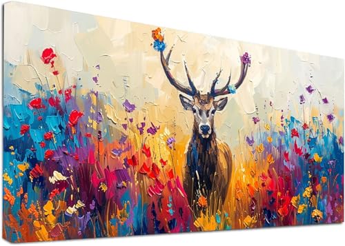 Diamond Painting Groß Reh, 5D Diamond Painting Erwachsene Blume, DIY Basteln Erwachsene, Diamant Malerei Kunst Stickerei Kreuzstich Set, Deko Wohnzimmer und Zimmer Deko Geschenke 45x90cm 1-7513 von KUEAJIOU