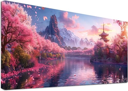 Diamond Painting Groß Rivers, 5D Diamond Painting Erwachsene Architektur, DIY Basteln Erwachsene, Diamant Malerei Kunst Stickerei Kreuzstich Set, Deko Wohnzimmer und Zimmer Deko 100x200cm 5-6404 von KUEAJIOU