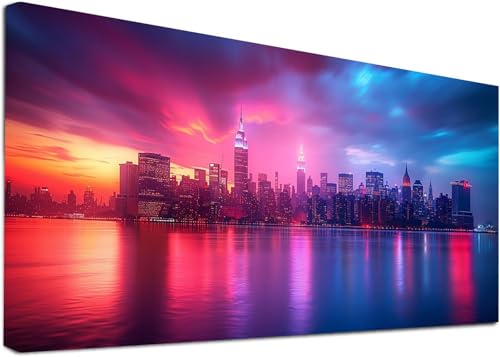 Diamond Painting Groß Stadt, 5D Diamond Painting Erwachsene Nachtansicht, DIY Basteln Erwachsene, Diamant Malerei Kunst Stickerei Kreuzstich Set, Deko Wohnzimmer und Zimmer Deko 30x60cm J-2922 von KUEAJIOU