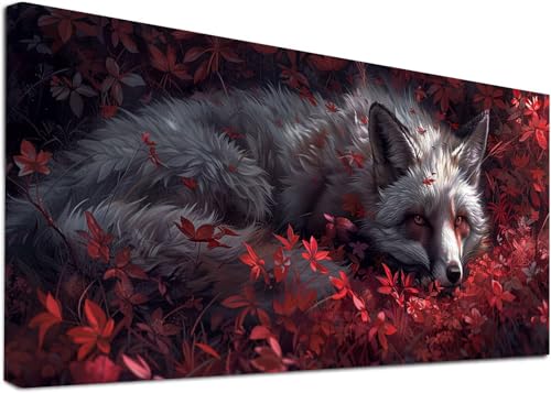 Diamond Painting Groß Wolf, 5D Diamond Painting Erwachsene Pflanzen, DIY Basteln Erwachsene, Diamant Malerei Kunst Stickerei Kreuzstich Set, Deko Wohnzimmer und Zimmer Deko Geschenke 100x300cm P-6865 von KUEAJIOU