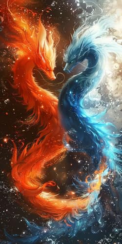 Malen Nach Zahlen Erwachsene Drachen, Malen Nach Zahlen Flamme, Paint by Numbers mit Pinseln und Acrylfarben, DIY Handgemalt Ölgemälde Kit für Deko Wohnzimmer und Wohnzimmer Deko 60x120cm Z-2827 Malen Nach Zahlen Erwachsene Drachen, Malen Nach Zahlen Flamme, Paint by Numbers mit Pinseln und Acrylfarben, DIY Handgemalt Ölgemälde Kit für Deko Wohnzimmer und Wohnzimmer Deko 60x120cm Z-2827 von KUEAJIOU
