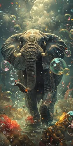 Malen Nach Zahlen Erwachsene Elefant, Malen Nach Zahlen Blasen, Paint by Numbers mit Pinseln und Acrylfarben, DIY Handgemalt Ölgemälde Kit für Deko Wohnzimmer und Wohnzimmer Deko 35x70cm B-8816 Malen Nach Zahlen Erwachsene Elefant, Malen Nach Zahlen Blasen, Paint by Numbers mit Pinseln und Acrylfarben, DIY Handgemalt Ölgemälde Kit für Deko Wohnzimmer und Wohnzimmer Deko 35x70cm B-8816 von KUEAJIOU