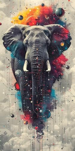 Malen Nach Zahlen Erwachsene Elefant, Malen Nach Zahlen Graffiti, Paint by Numbers mit Pinseln und Acrylfarben, DIY Handgemalt Ölgemälde Kit für Deko Wohnzimmer und Wohnzimmer Deko 40x80cm I-2072 Malen Nach Zahlen Erwachsene Elefant, Malen Nach Zahlen Graffiti, Paint by Numbers mit Pinseln und Acrylfarben, DIY Handgemalt Ölgemälde Kit für Deko Wohnzimmer und Wohnzimmer Deko 40x80cm I-2072 von KUEAJIOU