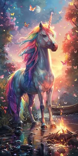 Malen Nach Zahlen Erwachsene Horse, Malen Nach Zahlen Schmetterling, Paint by Numbers mit Pinseln und Acrylfarben, DIY Handgemalt Ölgemälde Kit für Deko Wohnzimmer und Wohnzimmer Deko 45x90cm U-3666 von KUEAJIOU