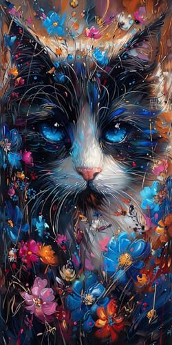 Malen Nach Zahlen Erwachsene Katze, Malen Nach Zahlen Blume, Paint by Numbers mit Pinseln und Acrylfarben, DIY Handgemalt Ölgemälde Kit für Deko Wohnzimmer und Wohnzimmer Deko Geschenke 35x70cm U-8522 Malen Nach Zahlen Erwachsene Katze, Malen Nach Zahlen Blume, Paint by Numbers mit Pinseln und Acrylfarben, DIY Handgemalt Ölgemälde Kit für Deko Wohnzimmer und Wohnzimmer Deko Geschenke 35x70cm U-8522 von KUEAJIOU