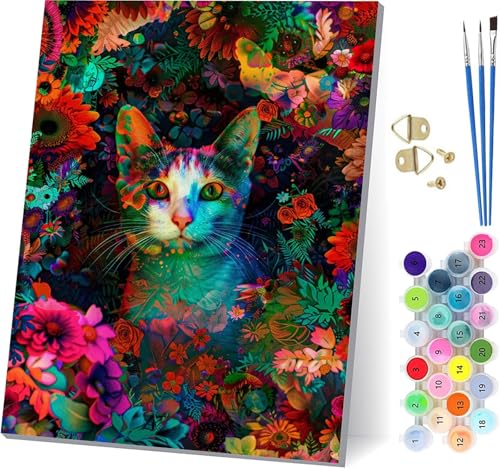 Malen Nach Zahlen Erwachsene Katze Malen Nach Zahlen, DIY Set Erwachsene Blume, Paint by Numbers Kits mit 3 Pinseln und Pigment, für Deko Wohnzimmer und Wanddeko, Geschenke für Frauen 40x50cm Q-2235 Malen Nach Zahlen Erwachsene Katze Malen Nach Zahlen, DIY Set Erwachsene Blume, Paint by Numbers Kits mit 3 Pinseln und Pigment, für Deko Wohnzimmer und Wanddeko, Geschenke für Frauen 40x50cm Q-2235 von KUEAJIOU