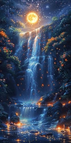 Malen Nach Zahlen Erwachsene Mond, Malen Nach Zahlen Sternenhimmel, Paint by Numbers mit Pinseln und Acrylfarben, DIY Handgemalt Ölgemälde Kit für Deko Wohnzimmer und Wohnzimmer Deko 40x85cm 7-4333 Malen Nach Zahlen Erwachsene Mond, Malen Nach Zahlen Sternenhimmel, Paint by Numbers mit Pinseln und Acrylfarben, DIY Handgemalt Ölgemälde Kit für Deko Wohnzimmer und Wohnzimmer Deko 40x85cm 7-4333 von KUEAJIOU