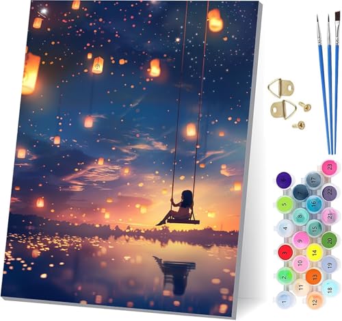 Malen Nach Zahlen Erwachsene Sonnenuntergang Malen Nach Zahlen, DIY Set Erwachsene Kongming-Laterne, Paint by Numbers Kits mit 3 Pinseln und Pigment, für Deko Wohnzimmer und Wanddeko 50x65cm 8-7696 Malen Nach Zahlen Erwachsene Sonnenuntergang Malen Nach Zahlen, DIY Set Erwachsene Kongming-Laterne, Paint by Numbers Kits mit 3 Pinseln und Pigment, für Deko Wohnzimmer und Wanddeko 50x65cm 8-7696 von KUEAJIOU