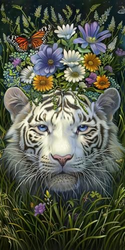 Malen Nach Zahlen Erwachsene Tiger, Malen Nach Zahlen Blume, Paint by Numbers mit Pinseln und Acrylfarben, DIY Handgemalt Ölgemälde Kit für Deko Wohnzimmer und Wohnzimmer Deko Geschenke 40x80cm R-7254 Malen Nach Zahlen Erwachsene Tiger, Malen Nach Zahlen Blume, Paint by Numbers mit Pinseln und Acrylfarben, DIY Handgemalt Ölgemälde Kit für Deko Wohnzimmer und Wohnzimmer Deko Geschenke 40x80cm R-7254 von KUEAJIOU