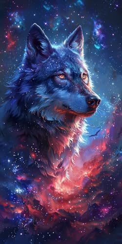 Malen Nach Zahlen Erwachsene Wolf, Malen Nach Zahlen Sternenhimmel, Paint by Numbers mit Pinseln und Acrylfarben, DIY Handgemalt Ölgemälde Kit für Deko Wohnzimmer und Wohnzimmer Deko 45x90cm 7-4547 Malen Nach Zahlen Erwachsene Wolf, Malen Nach Zahlen Sternenhimmel, Paint by Numbers mit Pinseln und Acrylfarben, DIY Handgemalt Ölgemälde Kit für Deko Wohnzimmer und Wohnzimmer Deko 45x90cm 7-4547 von KUEAJIOU