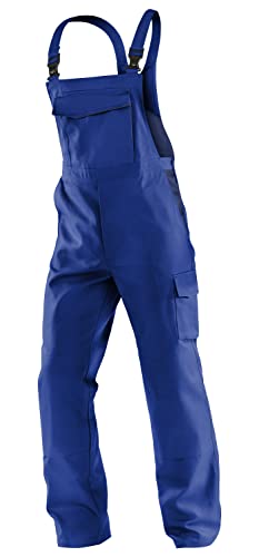 KÜBLER Workwear KÜBLER IDENTIQ Cotton Arbeitslatzhose blau, Größe 42, Herren-Arbeitslatzhose aus Baumwolle, Arbeitslatzhose mit Knieschutztaschen nach EN 14404, Bequeme Arbeitslatzhose von KÜBLER Workwear