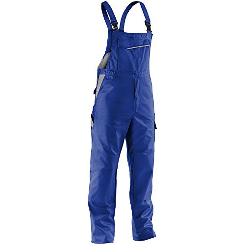 KÜBLER Workwear KÜBLER IDENTIQ Mix Arbeitslatzhose blau, Größe 66, Herren-Arbeitslatzhose aus Mischgewebe, Arbeitslatzhose mit Knieschutztaschen nach EN 14404, leichte Arbeitslatzhose von KÜBLER Workwear