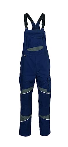 KÜBLER Workwear KÜBLER ACTIVIQ Cotton+ Arbeitslatzhose blau, Größe 58, Herren-Arbeitslatzhose aus verstärkter Baumwolle, robuste Arbeitslatzhose von KÜBLER Workwear