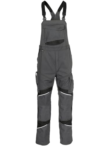 KÜBLER Workwear KÜBLER ACTIVIQ Cotton+ Arbeitslatzhose anthrazit, Größe 62, Herren-Arbeitslatzhose aus verstärkter Baumwolle, robuste Arbeitslatzhose von KÜBLER Workwear