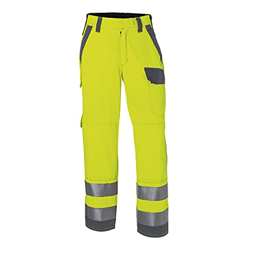 KÜBLER Workwear KÜBLER PROTECTIQ HIGH VIS Arbeitshose warngelb, Größe 44, Herren-Arbeitshose aus Mischgewebe, Arbeitshose mit Knieschutztaschen nach EN 14404, zertifizierte Arbeitshose von KÜBLER Workwear