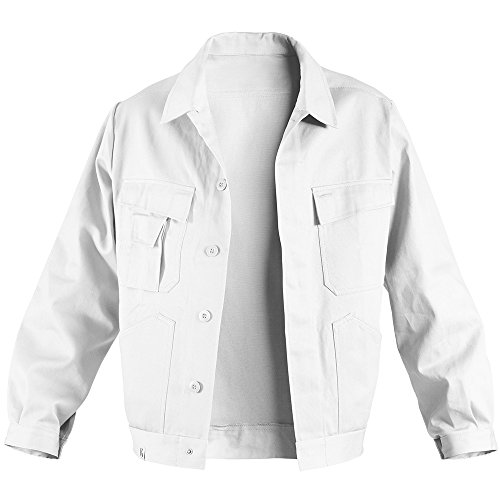 KÜBLER Workwear KÜBLER QUALITY DRESS Arbeitsjacke weiß, Größe 90, Herren-Arbeitsjacke aus Baumwolle, bequeme Arbeitsjacke von KÜBLER Workwear
