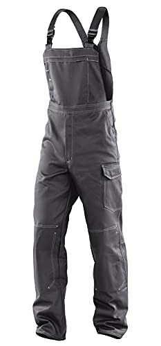 KÜBLER ORGANIQ Arbeitslatzhose anthrazit, Größe 29, Herren-Arbeitslatzhose aus Baumwolle, Arbeitslatzhose mit Knieschutztaschen nach EN 14404, bequeme Arbeitslatzhose von KÜBLER Workwear von KÜBLER Workwear