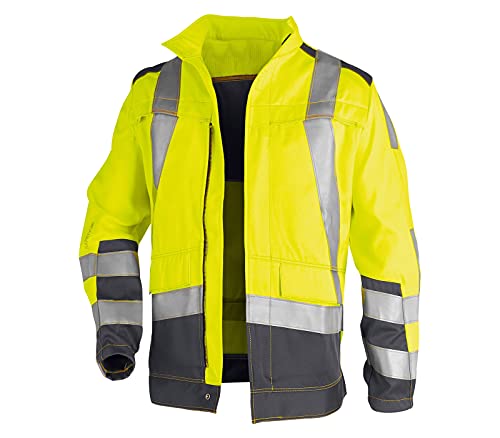KÜBLER Workwear KÜBLER Safety X Arbeitsjacke warngelb, Größe 58, Herren-Arbeitsjacke aus Mischgewebe, zertifizierte Arbeitsjacke von KÜBLER Workwear