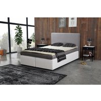 Boxspringbett Hotelbett 140x200 Bonellfederkern Bett Topper Paxos 3 Grau Weiß von KÜCHEN PREISBOMBE
