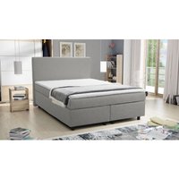 Boxspringbett Hotelbett 140x200 Bonellfederkern Bett mit Topper Paxos 1 hellgrau von KÜCHEN PREISBOMBE