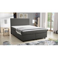 Boxspringbett Hotelbett 140x200 Bonellfederkern Bett mit Topper Paxos 2 grau von KÜCHEN PREISBOMBE