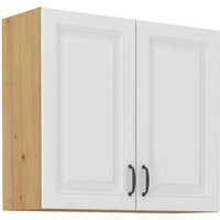 Hängeschrank 80 cm Stilo Weiss + Eiche Artisan Küchenzeile Küchenblock Küche von KÜCHEN PREISBOMBE