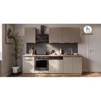 Küche ARIA K-AR Basic 250 cm Anti Fingerprint Küchenzeile Küchenblock Singleküche EinbaukücheSANDGRAU - AFM von KÜCHEN PREISBOMBE