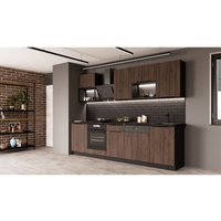Küche MONZA BASIC LOFT 280 cm Küchenzeile Küchenblock Einbauküche Nussbaum Okapi matt + Schwarz matt Küche MONZA BASIC LOFT 280 cm Küchenzeile Küchenblock Einbauküche Nussbaum Okapi matt + Schwarz matt von KÜCHEN PREISBOMBE