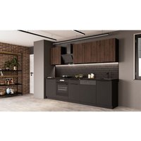 Küche SIENA + MONZA BASIC 280 cm Küchenzeile Küchenblock Einbauküche Nussbaum Okapi + Schwarz matt Küche SIENA + MONZA BASIC 280 cm Küchenzeile Küchenblock Einbauküche Nussbaum Okapi + Schwarz matt von KÜCHEN PREISBOMBE