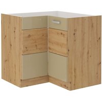 Küchen Preisbombe - Eckunterschrank 90x90 Eiche Artisan Cappuccino Hochglanz Küchenzeile Küchenblock Küchen Preisbombe - Eckunterschrank 90x90 Eiche Artisan Cappuccino Hochglanz Küchenzeile Küchenblock von KÜCHEN PREISBOMBE