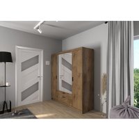 Küchen Preisbombe - Elena 4-türig Kleiderschrank Drehtürenschrank Wäscheschrank Eiche Lefkas Spiegel Küchen Preisbombe - Elena 4-türig Kleiderschrank Drehtürenschrank Wäscheschrank Eiche Lefkas Spiegel von KÜCHEN PREISBOMBE