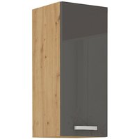 Hängeschrank 30 cm Eiche Artisan + Grau Hochglanz Küchenzeile Küchenblock Küche von KÜCHEN PREISBOMBE