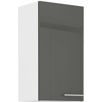Küchen Preisbombe - Küche Hängeschrank 40 Lara Grau Hochglanz + Weiss matt Küchenzeile Küchenblock von KÜCHEN PREISBOMBE