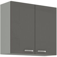 Küchen Preisbombe - Küchen Hängeschrank 80 Hochglanz Grau Küchenzeile Küchenblock Küche Grey Bianca von KÜCHEN PREISBOMBE