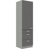 Küchen Preisbombe - Küchen Hochschrank 60 Bianca Grau Hochglanz + Grau Küchenzeile Küchenblock Grey von KÜCHEN PREISBOMBE