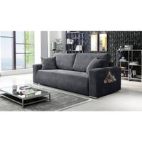 Sofa Couch Schlafsofa Wohnlandschaft Schlaffunktion 3-Sitzer Lincoln Cord Grau von KÜCHEN PREISBOMBE