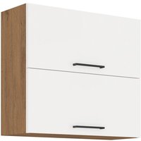 Küchen Preisbombe - Vigo Hängeschrank 80 Eiche Lancelot Weiß Hochglanz Küchenzeile Küchenblock Küche von KÜCHEN PREISBOMBE